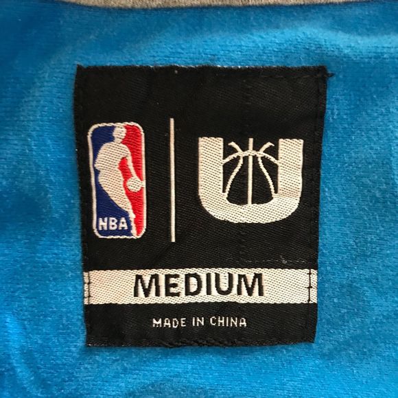 Oklahoma City Thunder Jacket Mens Medium Blue NBA Warm Up Track Full Zip STAIN - Picture 5 of 8